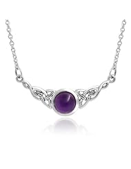 Bling Jewelry Triquetra Celtic Knot Amethyst 925 Silver Pendant Necklace