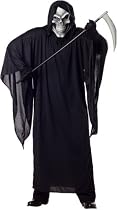 Adult Halloween Costume+Mask Grim Reaper NEW Adult Plus (up to Chest 52)