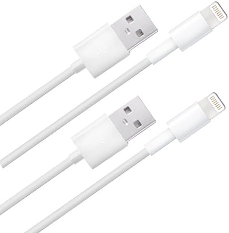 [SET OF 2] 10 ft Lightning Data Cables For iPhone 5, 5c, 5s, 6, Plus, iPad Air, 2, Mini, Retina Display, iPod - USB to 8 Pin Lightning Sync Data - Charge Your Apple Device Quickly, IOS8 Compatible - Certified Quality