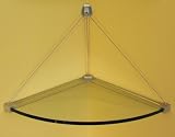 Cable Corner Shelf - Glass Shelving with Stainless Steel Cables (Clear) (12