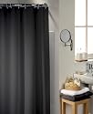 Refresh Black Water Repellent Polyester Shower Curtain Including 12 Curtain Rings