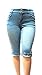 SOFIA'S Plus Size Women's Stretch Premium MID Rise Light Blue Denim Jeans Capri