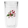 Whimsical Candy Cane 12 oz Slimline Insulated Beverage Tumbler, Clear
