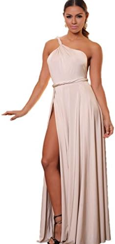 Anca Demi Women Cocktail Long Maxi Dress Champagne S