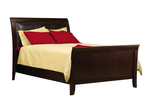 Modus Furniture City Full size Leather Sleigh Bed, Russet Modus Furniture City Full size Leather Sleigh Bed, Russet