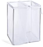 The Bag Stand 2710 CHRMesh Steel-Framed Chrome Hamper with Removable Mesh Laundry Bags, Double