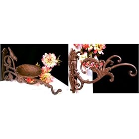 Cast Iron Set of 2 Bird Feeder & Plant Hanger