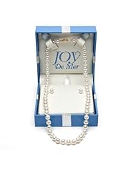 14K 6.5-7mm White Akoya Pearl Necklace & Earrings Set