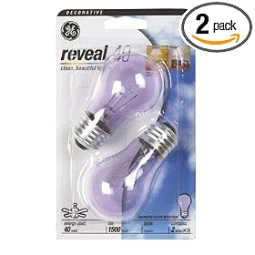 GE Lamps 48696 40-Watt Reveal Ceiling Fan Clear A15 2CD Light Bulbs, 2 Pack by General Electric