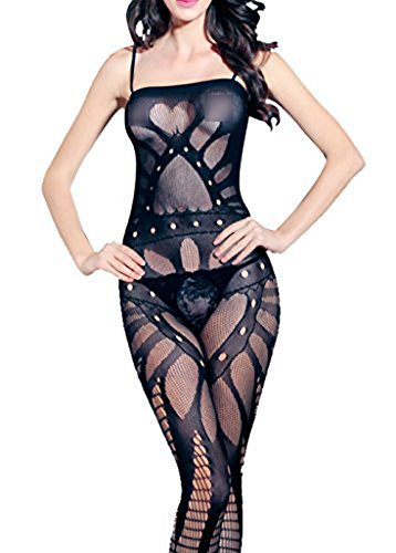 DarDuGo Women's Open Crotch Fishnet Bodystockings Large Hole Let