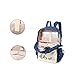 Samaz 3-in-1 Cute Korean Lace Canvas School Backpack for Teen Girls (Deep Blue)