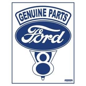 TIN SIGN NOSTALGIC ~ FORD V-8 GENUINE FORD PARTS
