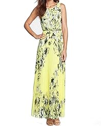 Belted Summer Sleeveless Floral Print Full Length Chiffon/Polyester Maxi Dress 