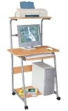 Mobile Computer Desk with Pullout Keyboard Platform - HR-RS-PC114-GG