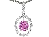 0.95 cts 14k Pink Sapphire and Diamond Pendant - 14kt White or Yellow Gold