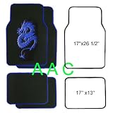 Bmw Shop A Set of 4 Universal Fit Plush Carpet Floor Mats for Cars / Truck - Dragon Blue