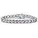 Amethyst Sterling Silver Tennis Bracelet 7 title=