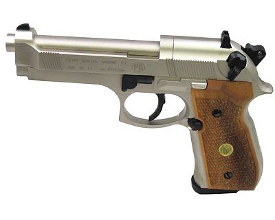 Beretta 92FS, Nickel, Wood Grips air pistol Beretta 92FS, Nickel, Wood Grips air pistol