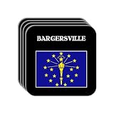 US State Flag - BARGERSVILLE, Indiana (IN) Set of 4 Mini-Mousepad Coasters