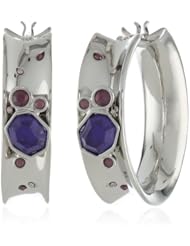 T Tahari "Night Sky" Concave Round Hoop Earrings