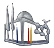 Landmark Menorah by Shraga Landesman ( 11" L x 4" W x 9.5" H )