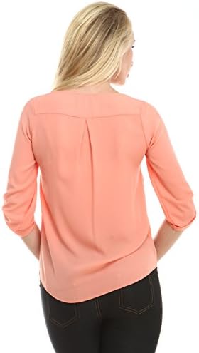 Vitamina USA Lapel Collar Blouse #2009 (S, Peach)
