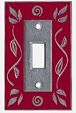 Leaf Cranberry Single Toggle Switch Plate