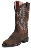 Ariat Women's Heritage Stockman Saddle Vamp Cowgirl Boot Round Toe Driftwood 7 1/2 C US