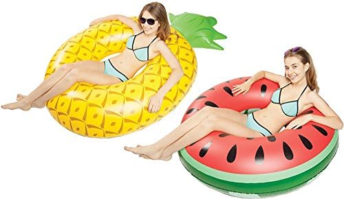 Inflatable Watermelon & Pineapple Pool Float Loungers