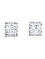 10KT White Gold 0.25 CTW Diamond Micro Pave Earrings