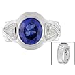 14K White Gold Man's Tanzanite and Diamond Ring