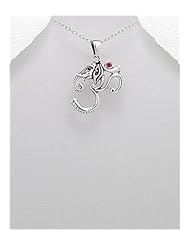 Elephant CZ Pendant Necklace In 92.5 Sterling Silver