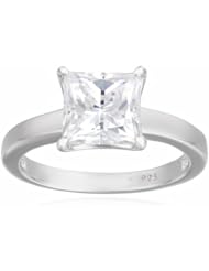 Sterling Silver Swarovski Zirconia 2cttw Princess Solitaire Engagement Ring