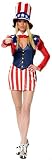 Sexy Lady Uncle Sam Costume Tuxedo Tails Dress with Hat Jacket Bow Tie
