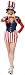 Sexy Lady Uncle Sam Costume Tuxedo Tails Dress with Hat Jacket Bow Tie