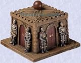 medieval jewelry or desk box gothic knights with full suite of armor on