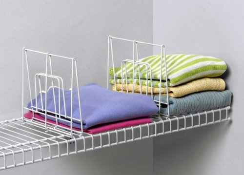Shelf Divider for Wire Shelving- Small - Set of 3 (White) (9.1