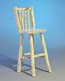 Log Furniture - Barstool with Back - Free Shipping 48 States