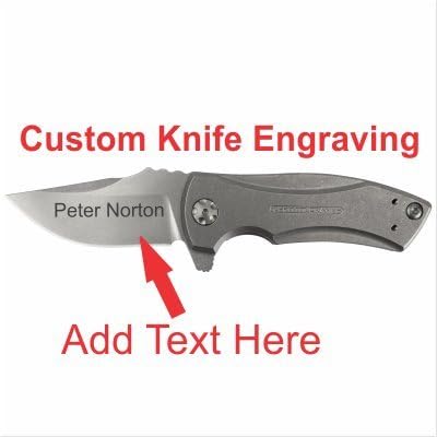 ZERO TOLERANCE 0900 LES GEORGE STONEWASHED BLADE, TITANIUM HANDLE FOLDING KNIFE CUSTOM ENGRAVING