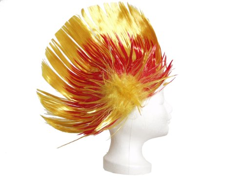 BRUBAKER Spanien Fan Perücke Irokese NEU! Iro-Perücke in Spaniens Nationalfarben Gelb und Rot!