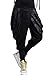 ellazhu Baggy Spring Harem Hippie Big Pockets Pants Trouser OneSize GY74 Black