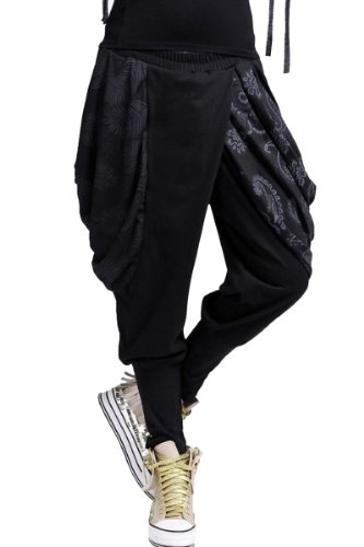 ELLAZHU Baggy Spring Harem Hippie Big Pockets Pants Trouser Onesize GY74