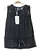 KOINECO Hollow Out Lace Crochet Black Tank Tops for Women