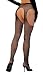 90044 Fishnet Suspender Pantyhose, Black, One Size
