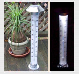 Outdoor Solar Thermometer - Stainless Steel Finish
