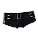 VIGVOG Women Black Wash Denim Shorts Lace Up Hot Sexy Clubwear
