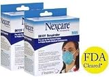 Nexcare 8612F 3M FLU MASK N95 FDA Cleared - 2 Boxes (4 Masks Total)