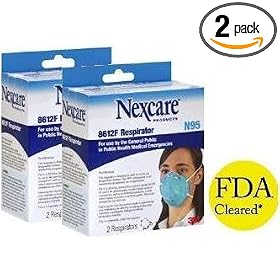 3M Particulate Respirator 8612F FLU MASK N95 FDA Approved, 2-Count (Pack of 2)