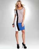 bebe Asymmetric Color Block Knit Dress