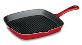 Cuisinart CI30-23CR Chef's Classic Enameled Cast Iron 9-1/4-Inch Square Grill Pan, Cardinal Red